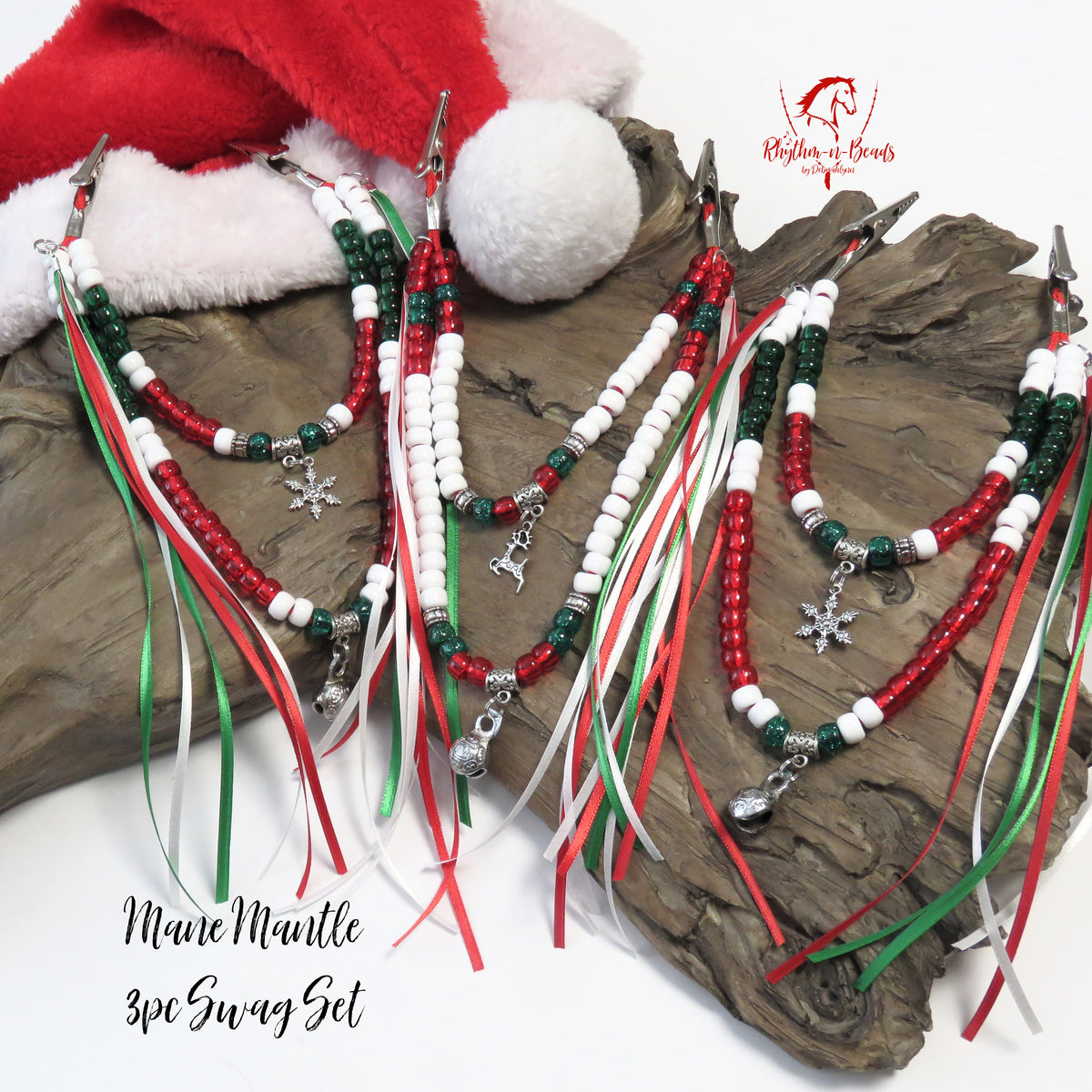 Christmas Jingle Bell Bracelet Multi-color Hanged Bead Adjustable