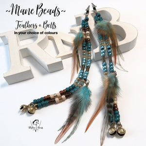 CUSTOM Feathers + Bells Mane Beads - Pick your colours
