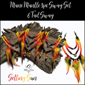 Mane Beads- Mane Mantle + Tail Swag Set -SETTING SUN design