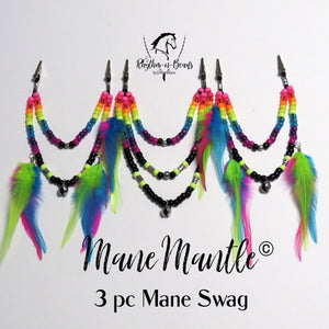 Mane Beads -Mane Mantle 3pc swag set - NEON RAINBOW