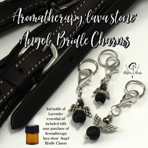 BRIDLE CHARM  Aromatherapy 'lava stone' Angel Charm with Lavender Essential Oil