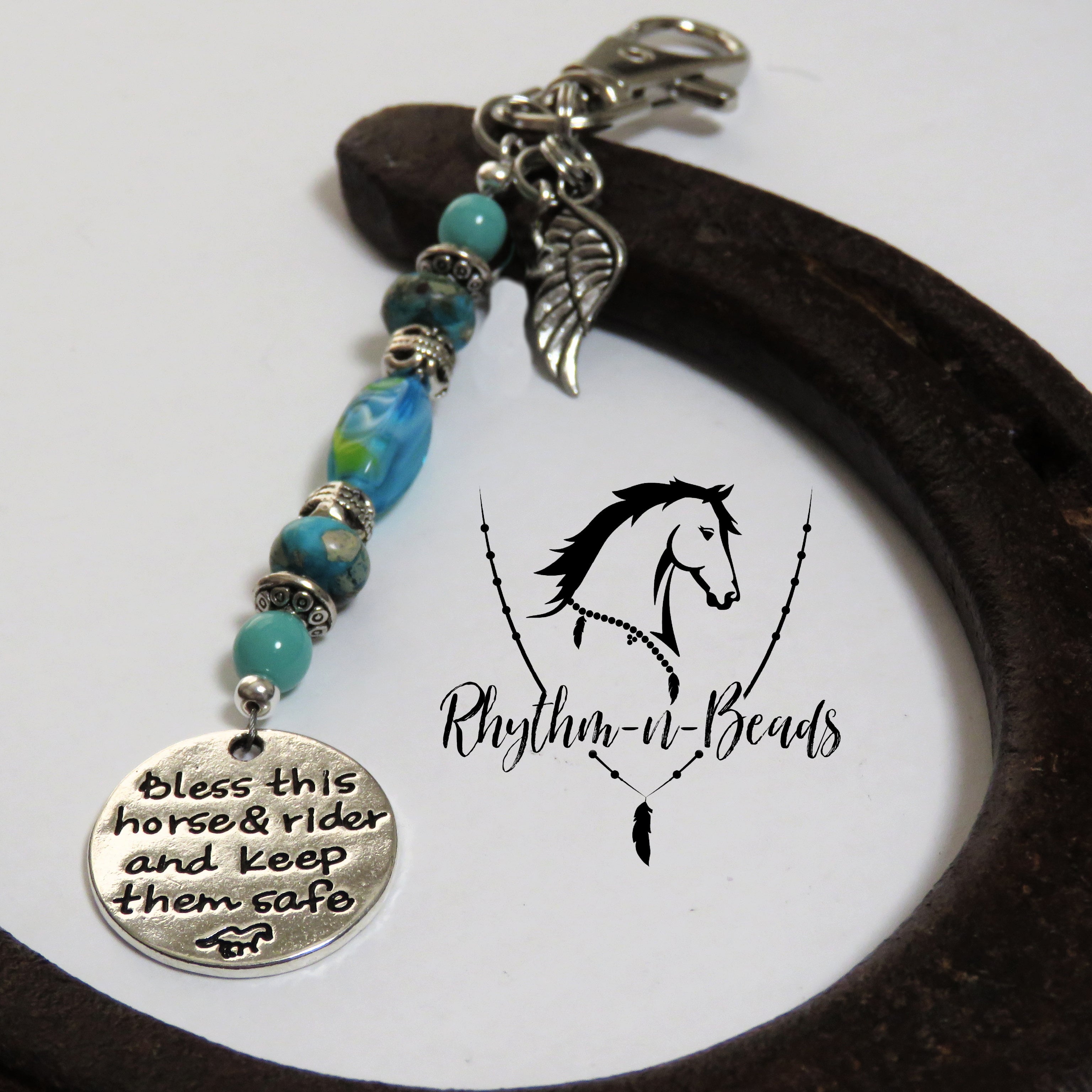BRIDLE CHARM- Turquoise- Pick your Word Charm