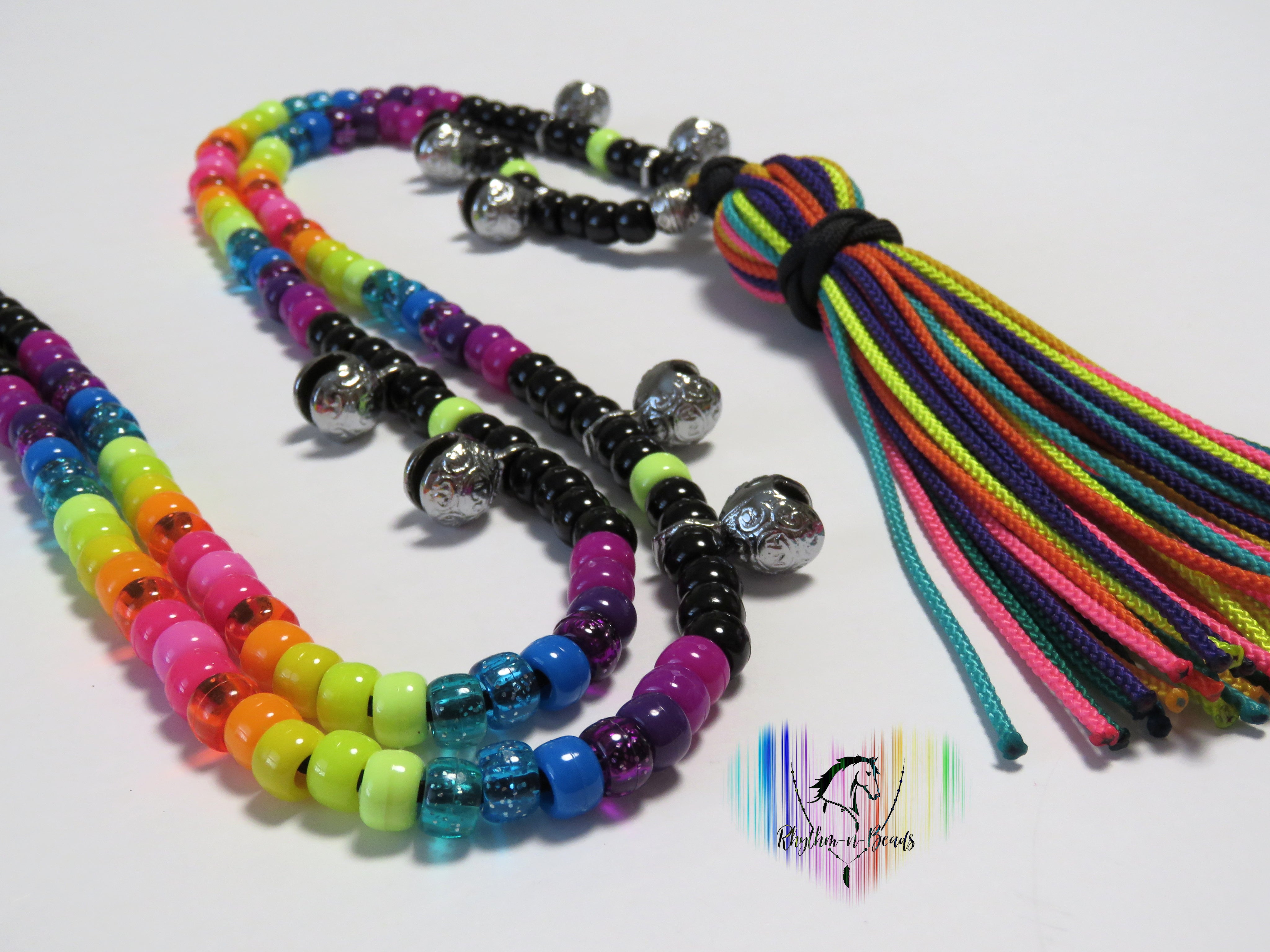 Neon Rainbow Rhythm Bead Necklace