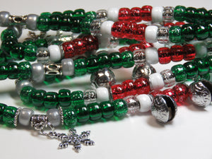 MISTLETOE & HOLLY Christmas Rhythm Bead Necklace