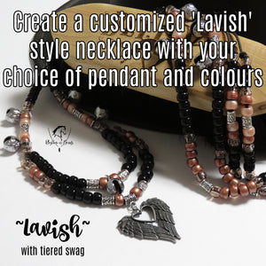 CUSTOM LAVISH STYLE Rhythm Bead Necklace - Pick your Bead Colours & Pendant
