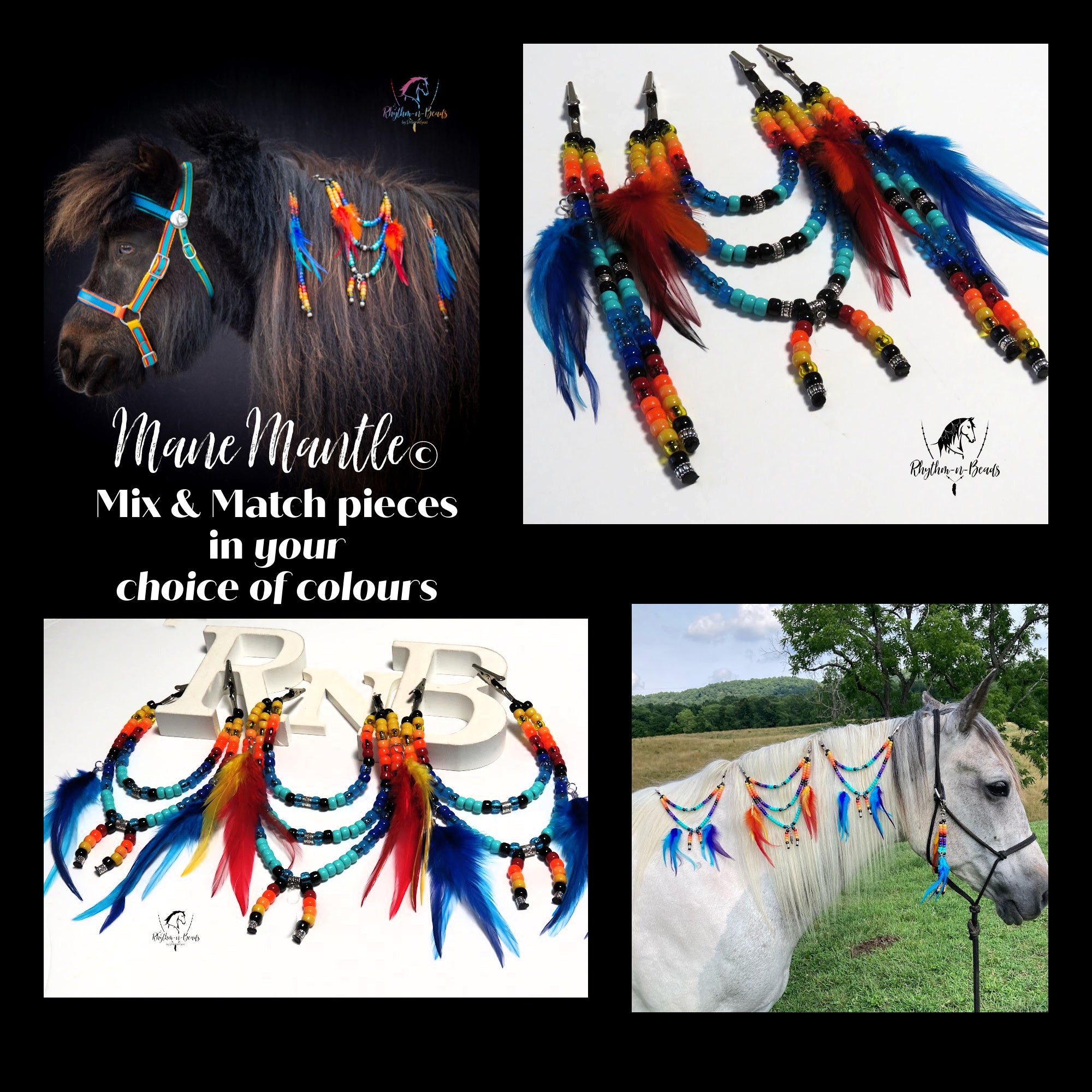 CUSTOM Mane Beads -Mane Mantle-Mix & Match - Pick your own colours