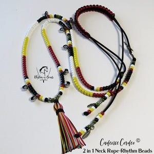 2 in 1 Cadence Cordeo© Neck Rope-Rhythm Bead Necklace - MEDICINE WHEEL