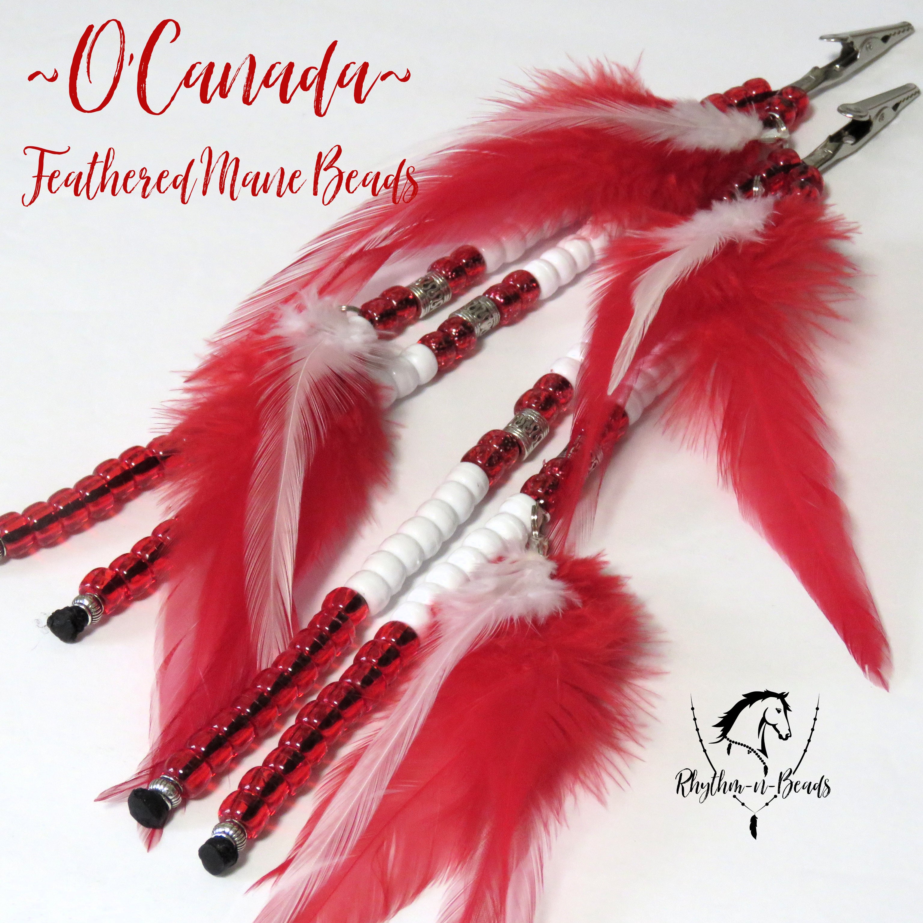 PATRIOTIC Feathers n' Flair CANADA Mane Beads