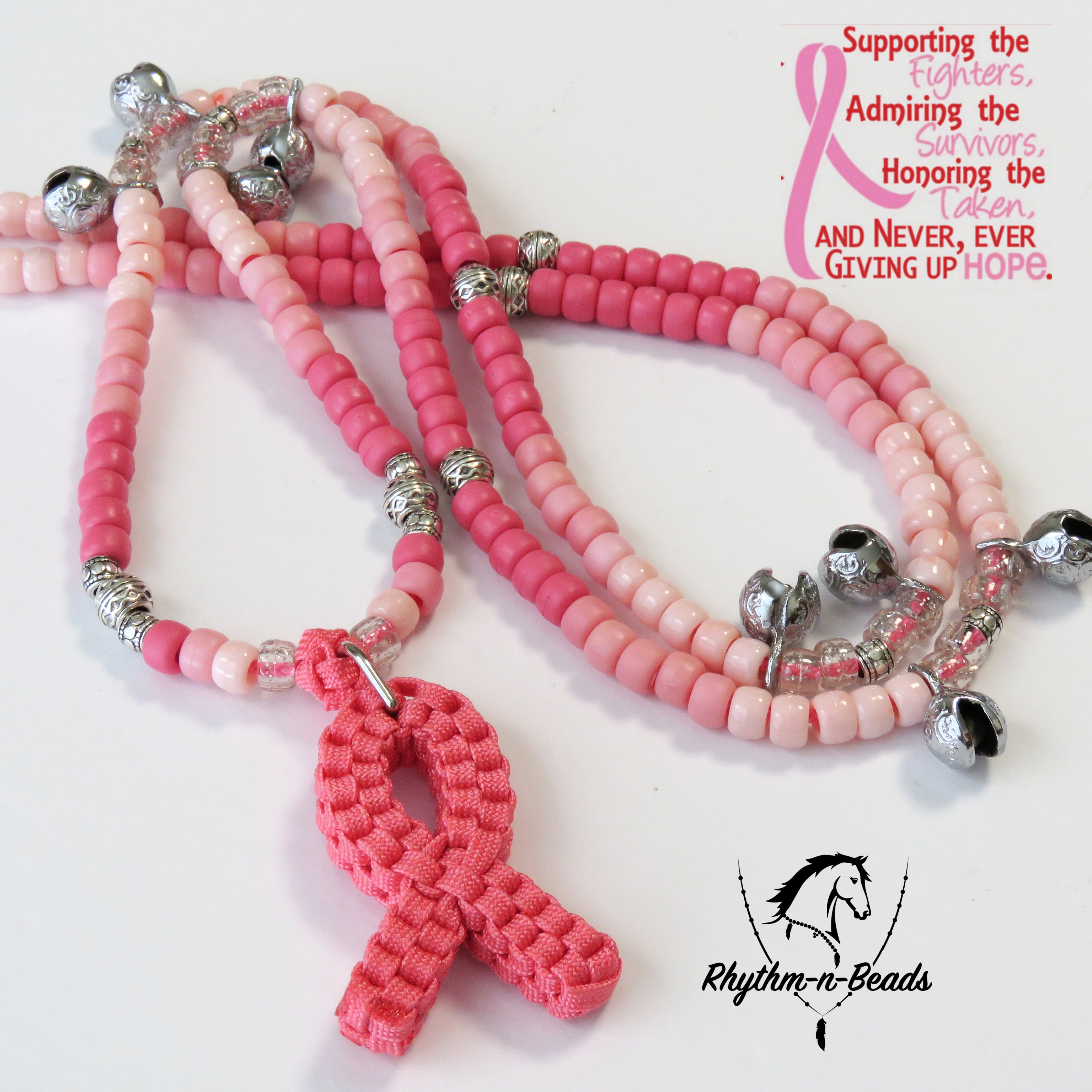 HOPE- Pink Awareness Rhythm Bead Necklace
