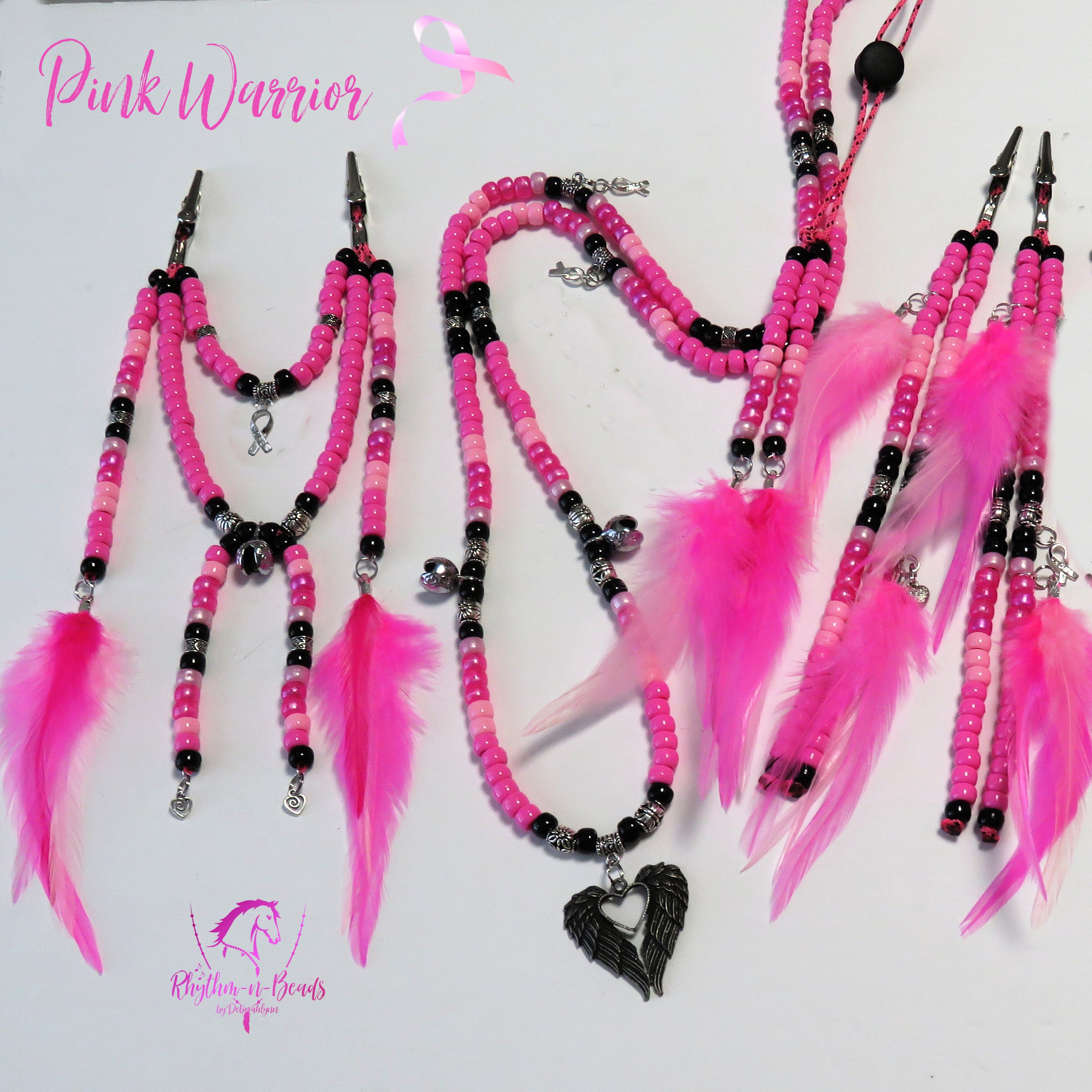 PINK WARRIOR- Pink Awareness Rhythm Bead Necklace