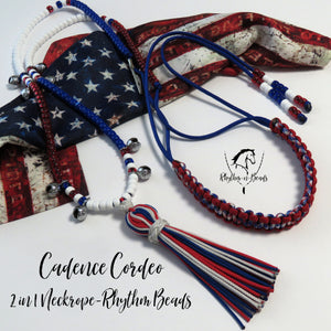2 in 1 Cadence Cordeo© Neck Rope-Rhythm Bead Necklace - AMERICAN PATRIOT