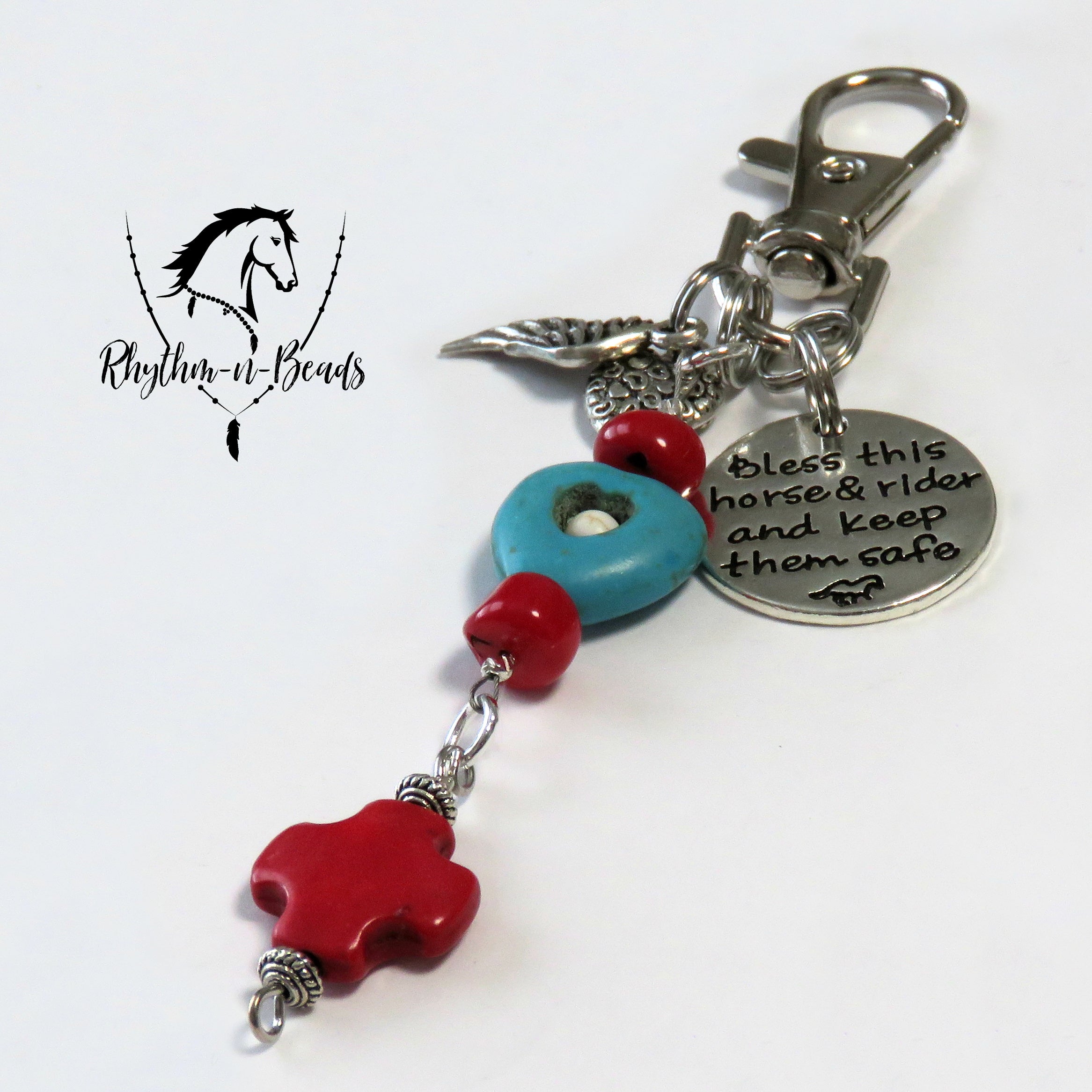 BRIDLE CHARM - red-white-blue - Pick your Word Charm