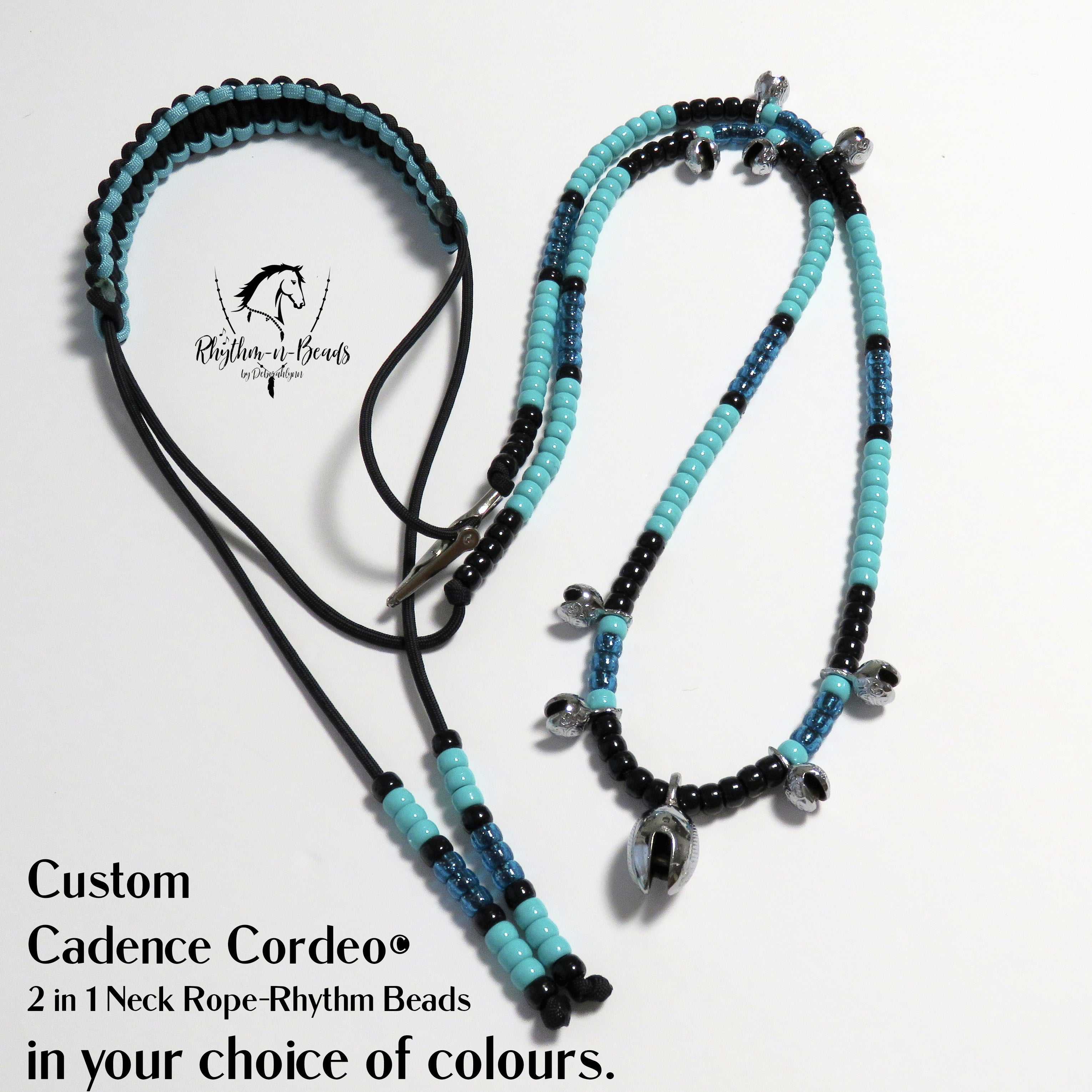2 in 1 Cadence Cordeo© Neck Rope-Rhythm Bead Necklace-just Bells-Custom Colours