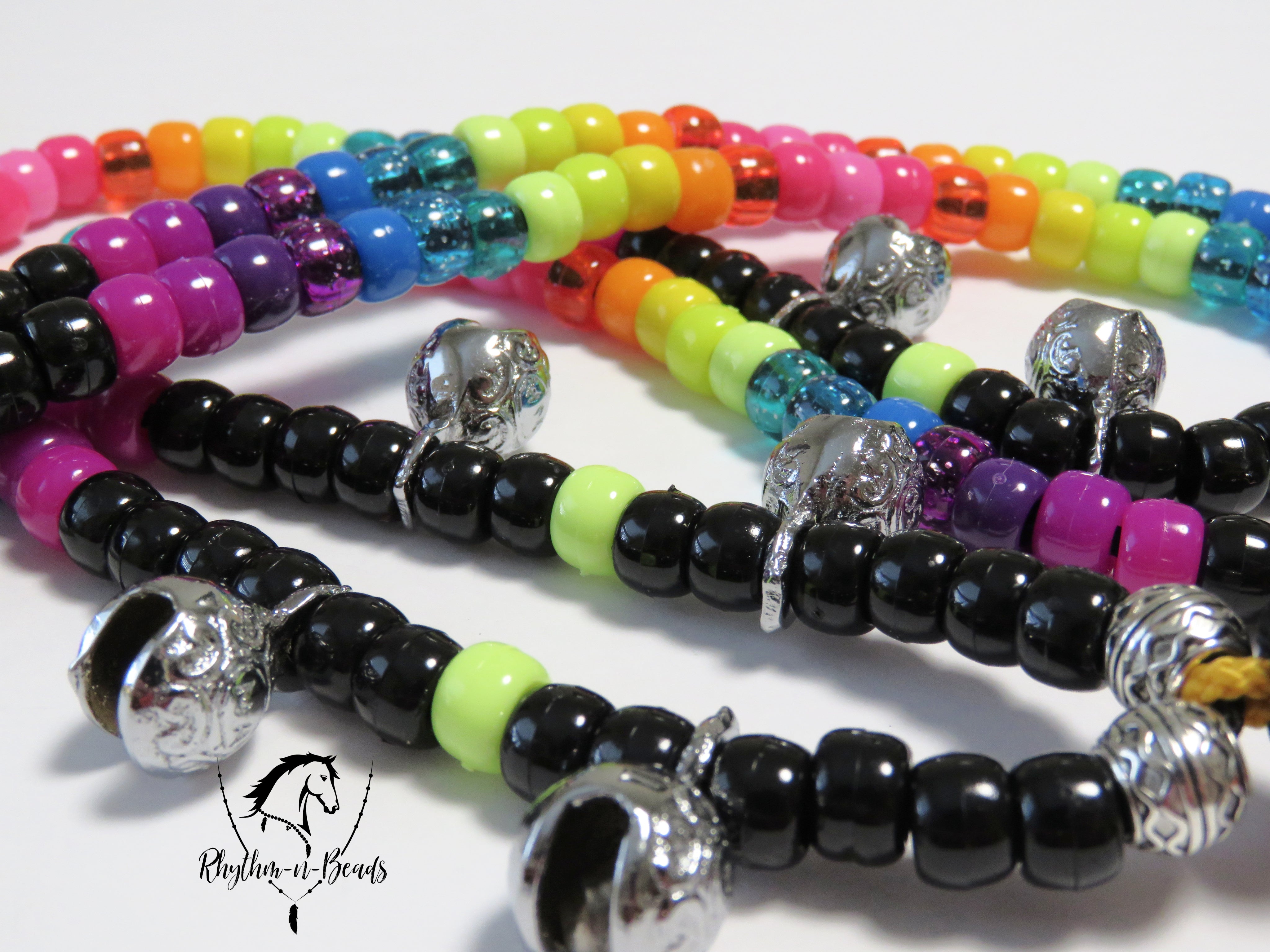 Neon Rainbow Rhythm Bead Necklace