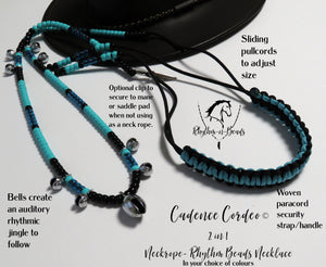 2 in 1 Cadence Cordeo© Neck Rope- TEAL APPEAL