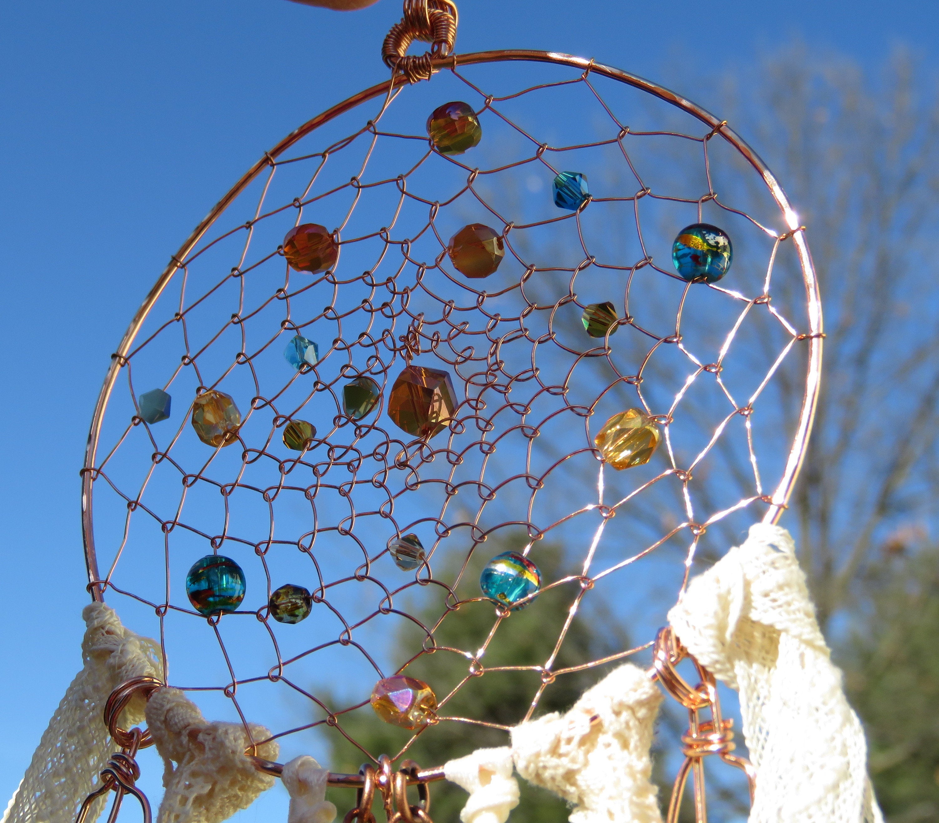 Dreamcatcher  Suncatcher, FOLLOW YOUR DREAMS, crystal suncatcher, wire dreamcatcher, native american dreamcatcher, shabby boho suncatcher