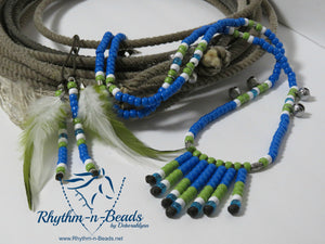 Horses, Rhythm Bead Necklace, TEXAS BLUEBONNET, Parade tack, Trail Beads for Horses, Horse Beads, Rhythm Beads for Horses, Horse Bells