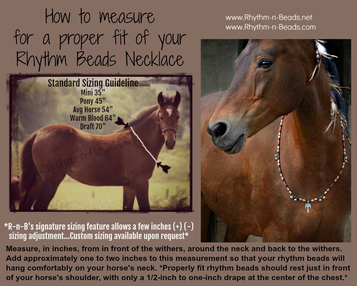 Rhythm Beads for Horses, BLUE BAYOU, Add Rhythm to Your Ride, Horse Necklace, Speed Beads, Trail Bells ,Horse Lovers, Horse calming bells