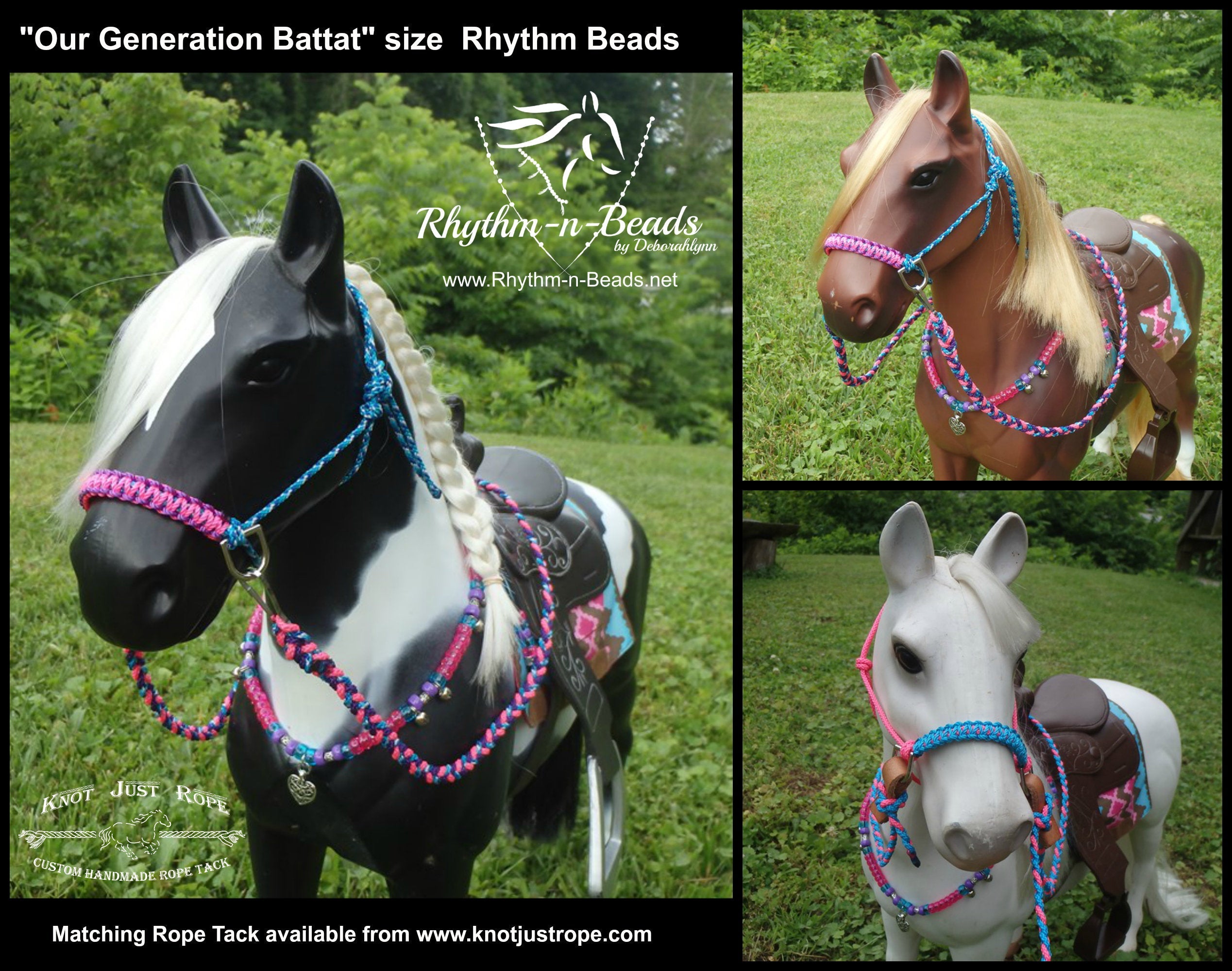 Model Horse Rhythm Beads ,OUR GENERATION BATTAT, American Girl, & Paradise 20&quot; horse tack,  Model Horse tack, Toy Horse Tack