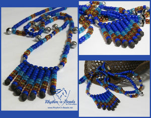 Horse Rhythm Beads, WILD BLUE YONDER, Trail Beads for Horses, Horse Beads, Speed Beads, Natural Horsemanship,Native Beads,Horse Bells