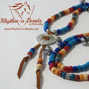Rhythm Beads Necklace - MEDICINE HAT, Trail Beads for Horses,Horse Show Tack, Horse Necklace, Speed Beads, Horse Lovers, Horse Bells
