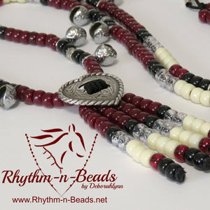 Rhythm Beads Necklace, QUEEN OF HEARTS, Trail Beads for Horses,Horse Show Tack, Horse Necklace, Speed Beads, Horse Lovers, Horse Bells