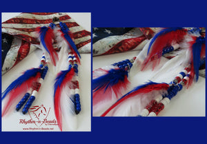 PATRIOTIC Mane BEADS, USA Independence Day, Red White Blue Horse Beads,Horse Mane Decoration,July 4th Parade Tack,Horse tack