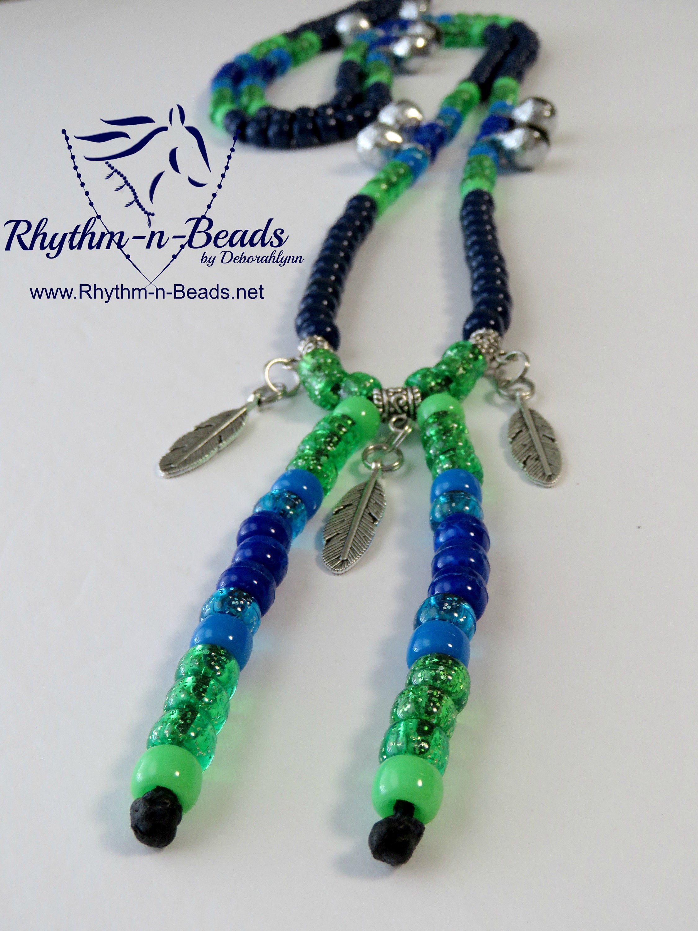 Equine Rhythm Beads, PARTNER IN LIME, beaded horse tack, Trail Beads for Horses, Horse Necklace, Speed Beads, Natural Horsemanship,