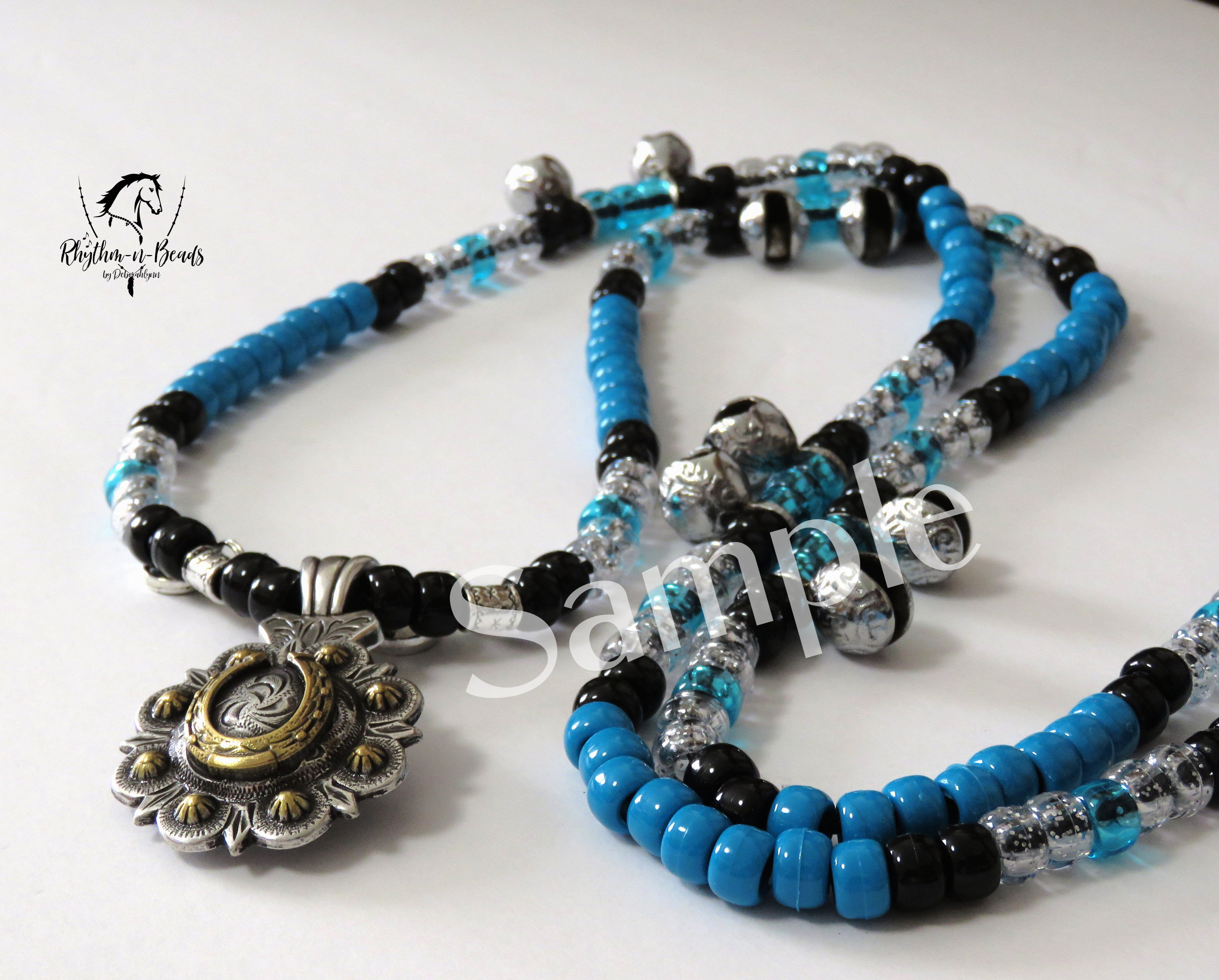 CUSTOM CONCHO STYLE Rhythm Bead Necklace- Pick your Colours + Concho