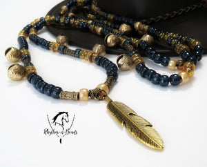 CLASSIC NAVY Rhythm Bead Necklace