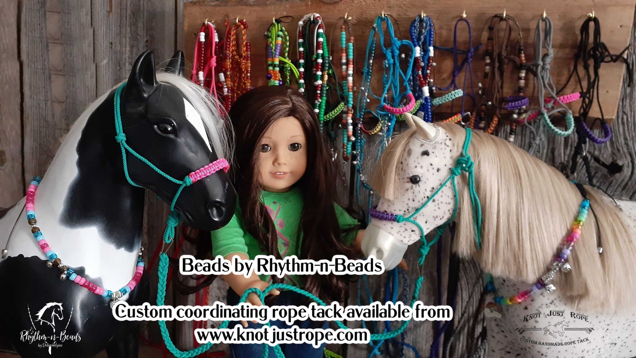 Battat-American Girl-Paradise Model Horse Rhythm Beads-Mare & Foal Set