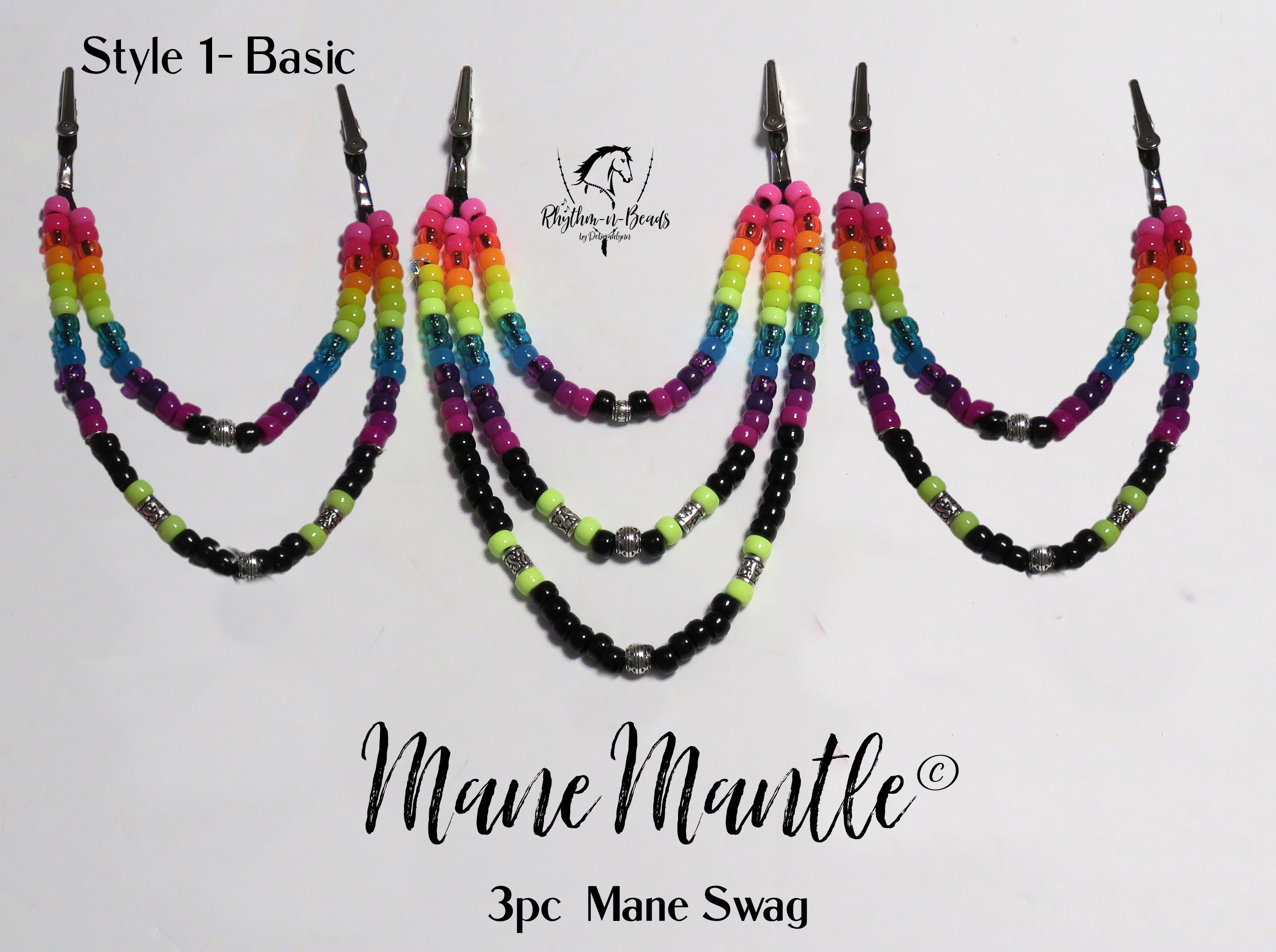 CUSTOM Mane Beads -Mane Mantle 3PC swag - Pick your own colours