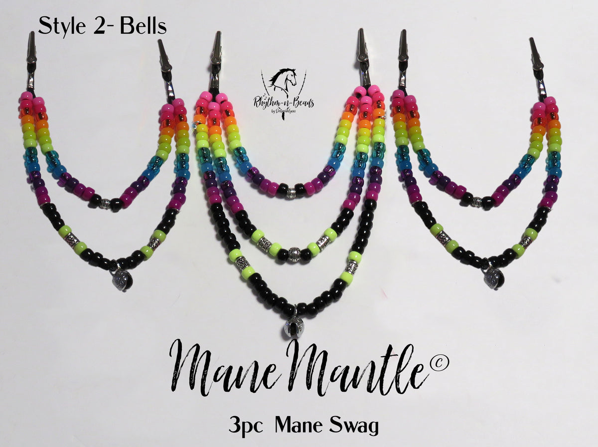 CUSTOM Mane Beads -Mane Mantle 3PC swag - Pick your own colours ...