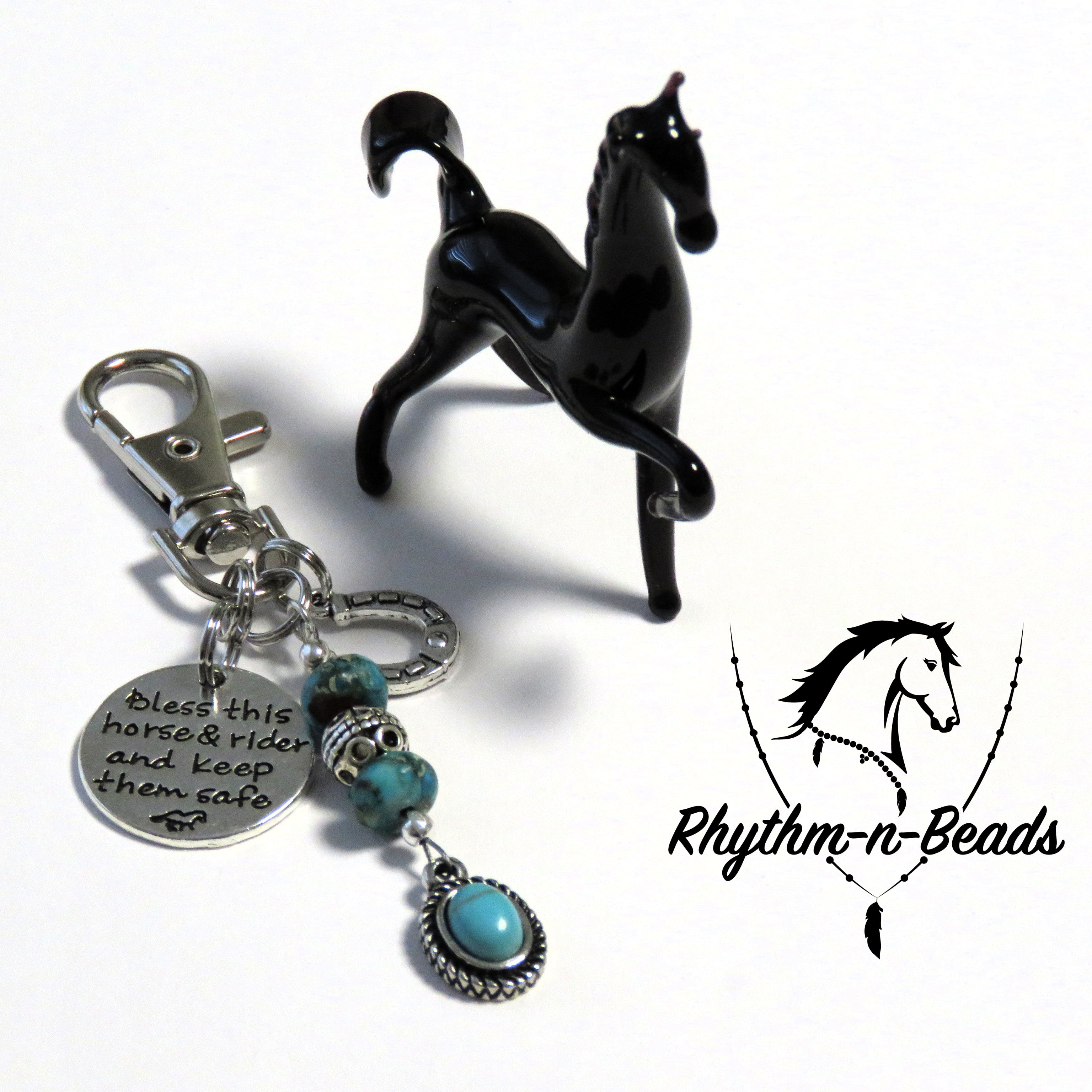 BRIDLE CHARM Silver Turquoise Charm 2- Customize-Pick your Word Charm